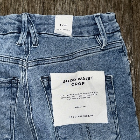 Good American Good Waist Crop Jeans Indigo139 - Picture 7 of 12